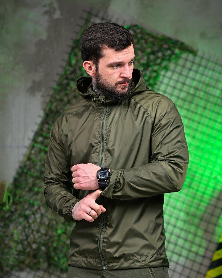 Ветровка  дощовик кишеня олива  ЛЛ6009