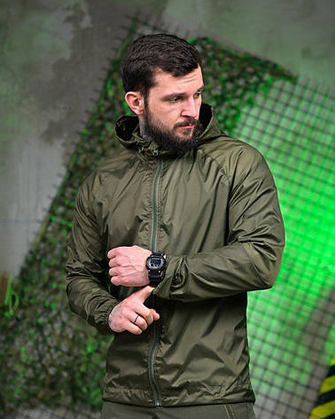 Ветровка  дощовик кишеня олива  ЛЛ6009, фото 1