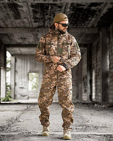 Тактичний костюм софтшел піксель aura ВТ0478, фото 1