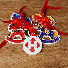 Набір Новорічних іграшок. Корпоративні новорічні іграшки та прикраси. Іграшки з лого. Бізнес подарунки