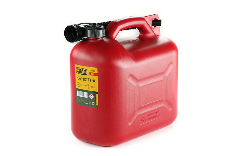 285102 Каністра пластикова HDPE для палива 10 л з лійкою (СИЛА)