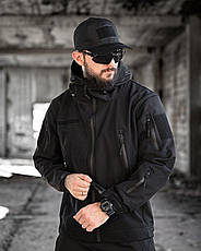 Тактична куртка softshell masad чорна, фото 3