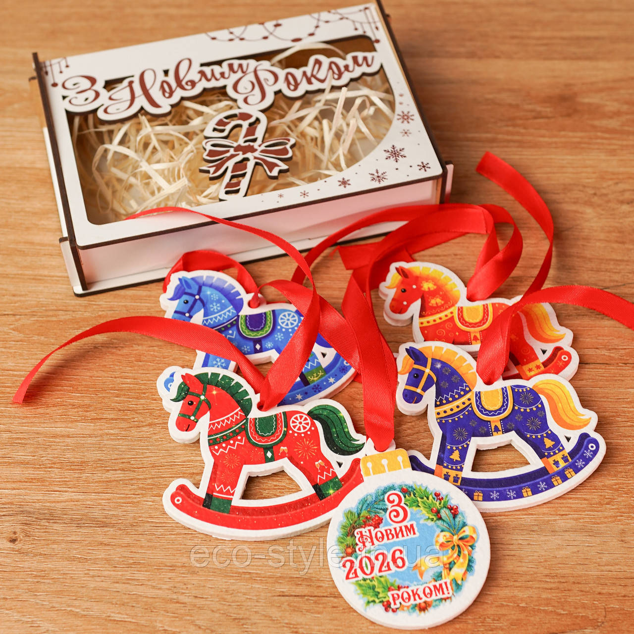 Набір Новорічних іграшок Синички. Новорічні іграшки та прикраси. Іграшки на ялинку, фото 1