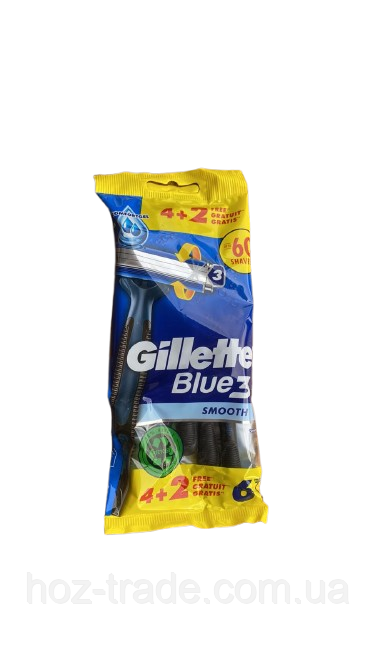 Станки бритвяні Gillette Blue 3 Smooth 6 шт.