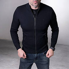 Чоловічий кардиган Calvin Klein класичний на блискавці, кофта чоловіча брендова на змійці чорна люкс якість