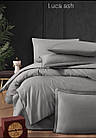 Постільна білизна сатинова La Romano Premium 300 TC полуторний розмір Lucca ash, фото 2