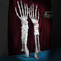 Скелет рука на Хелловін 2 штуки 41 на 9 см різнобарвний