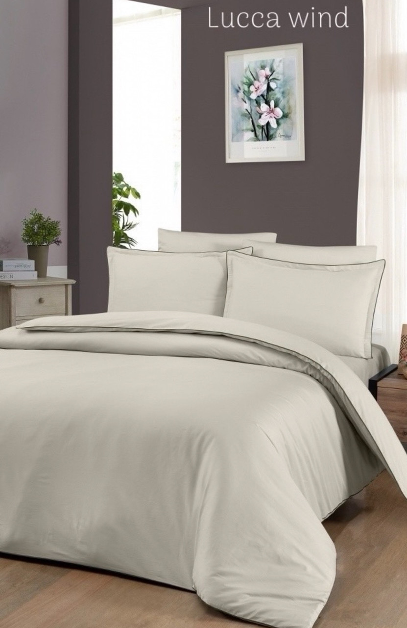 Постільна білизна сатинова La Romano Premium 300 TC полуторний розмір Lucca wind, фото 1