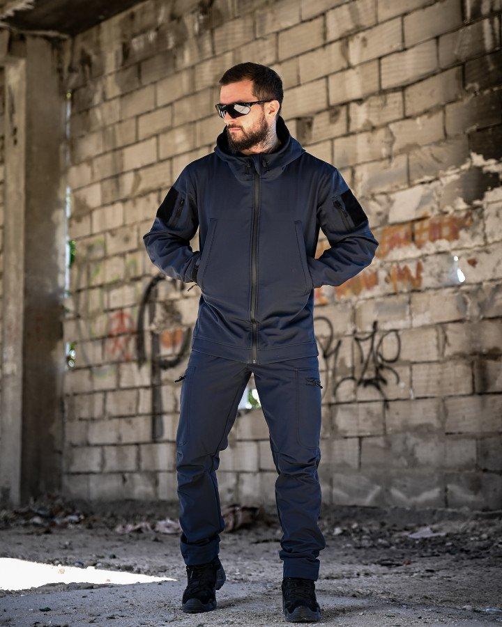 Демісезонний тактичний костюм софтшел SATELIT синій ДСНС ПП8057