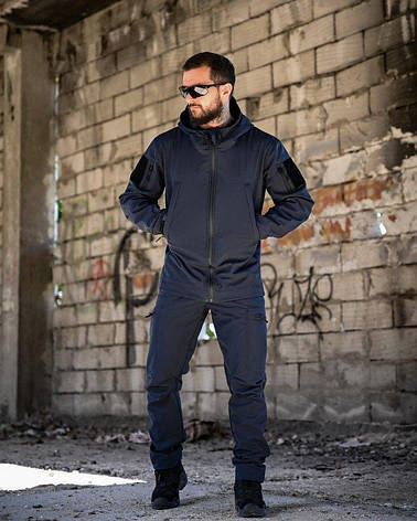 Демісезонний тактичний костюм софтшел SATELIT синій ДСНС ПП8057, фото 1