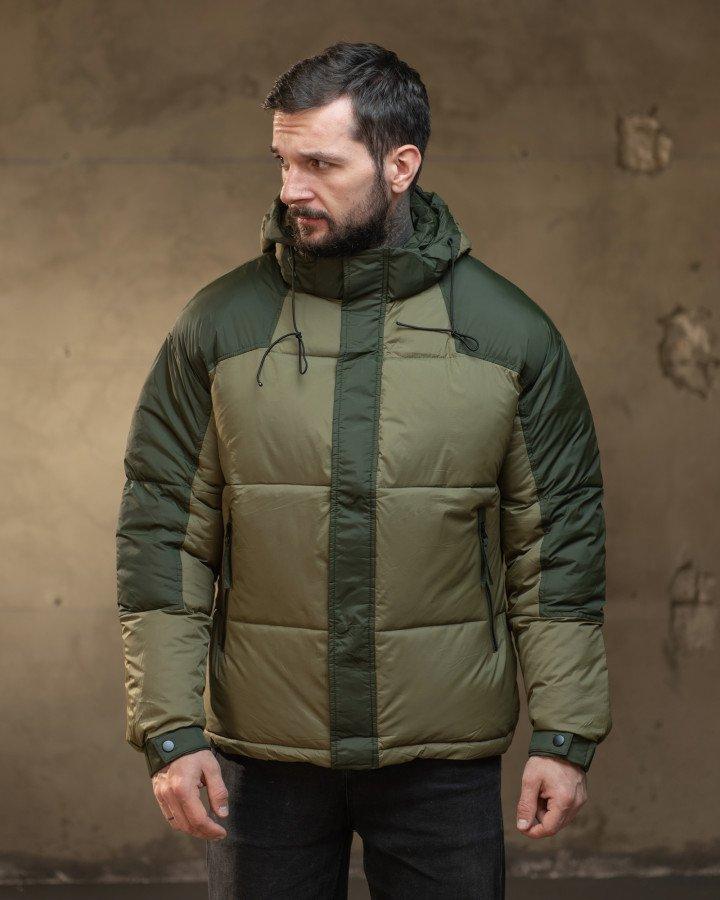 Якісна куртка чоловіча geron олива/хакі ТР6304