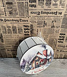 Подарунковий бокс з кришкою малий круглий Новорічний, фото 2