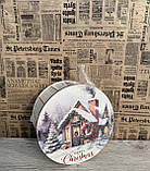 Подарунковий бокс з кришкою малий круглий Новорічний, фото 3