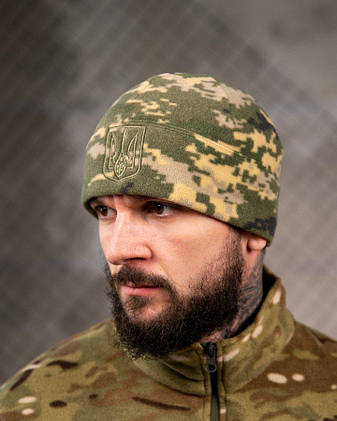 Флісова шапка Герб піксель ВТ7660, фото 1