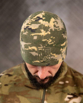 Флісова шапка Герб піксель ВТ7660, фото 2