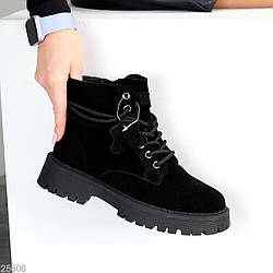 Круті замкові чорні черевики дизайнерська шнурівка 40