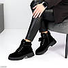 Круті замшеві чорні черевики дизайнерська шнурівка, фото 5