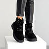 Круті замшеві чорні черевики дизайнерська шнурівка, фото 6