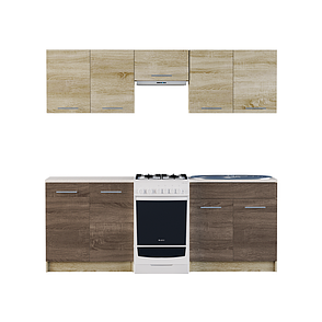 Кухня 2,1м ЕКО 2101 Сонома/Трюфель Без стільниці, фото 3