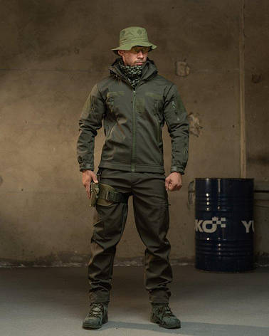 Демісезонний тактичний костюм софтшол Softshell ROCKET олива НП4862, фото 1