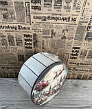 Подарунковий бокс з кришкою малий круглий Новорічний, фото 3