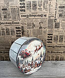 Подарунковий бокс з кришкою малий круглий Новорічний, фото 4