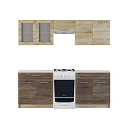 Кухня 2,1м ЕКО 2102 зі стільницею  Сонома/Трюфель