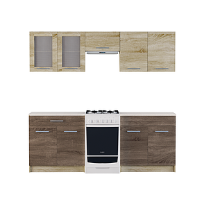 Кухня 2,1м  ЕКО 2102  Сонома/Трюфель Без стільниці, фото 2