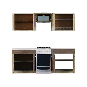 Кухня 2,1м  ЕКО 2102  Сонома/Трюфель Без стільниці, фото 3