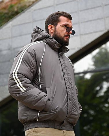 Зимова чоловіча куртка Line grey ПП8093, фото 1