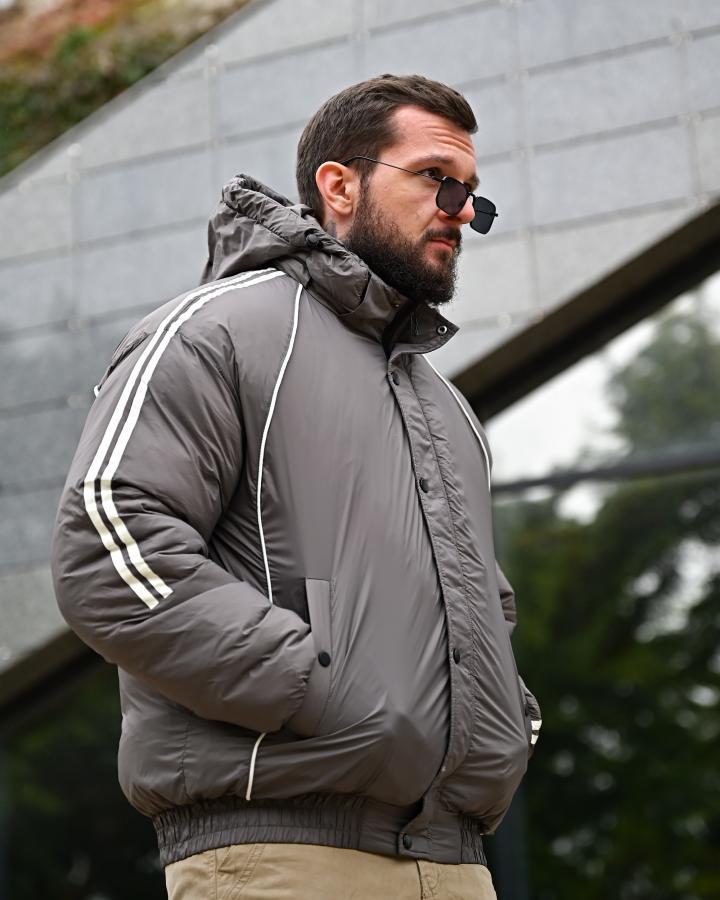 Зимова чоловіча куртка Line grey ПП8093