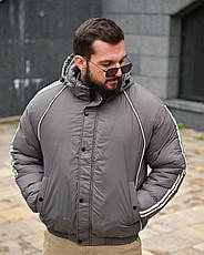 Зимова чоловіча куртка Line grey ПП8093, фото 2