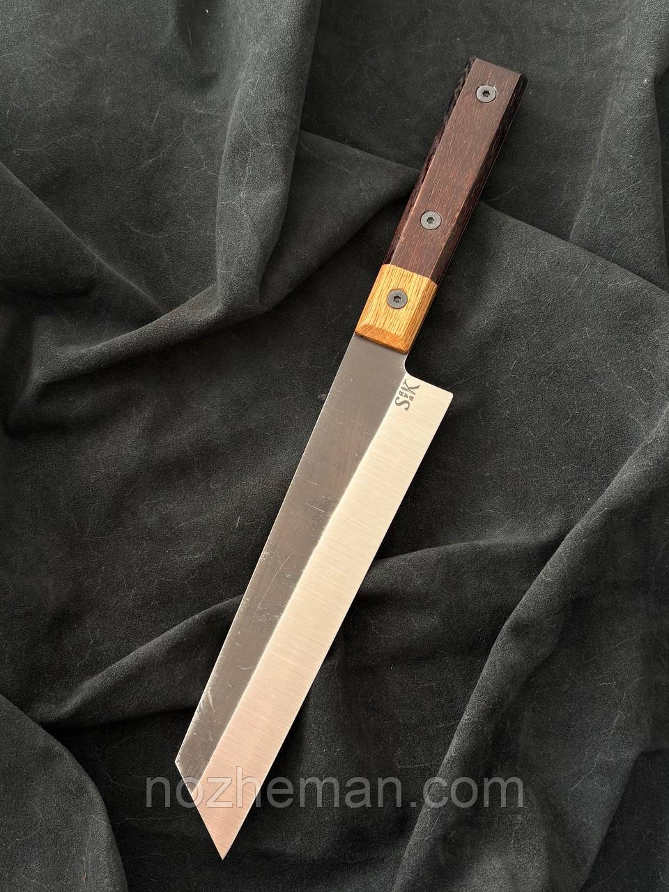 Кухонний ніж шеф ручної роботи Кіріцуке, фултанг із потужним клинком з нержавіючої сталі 1.4116/58-59 HRC, фото 1