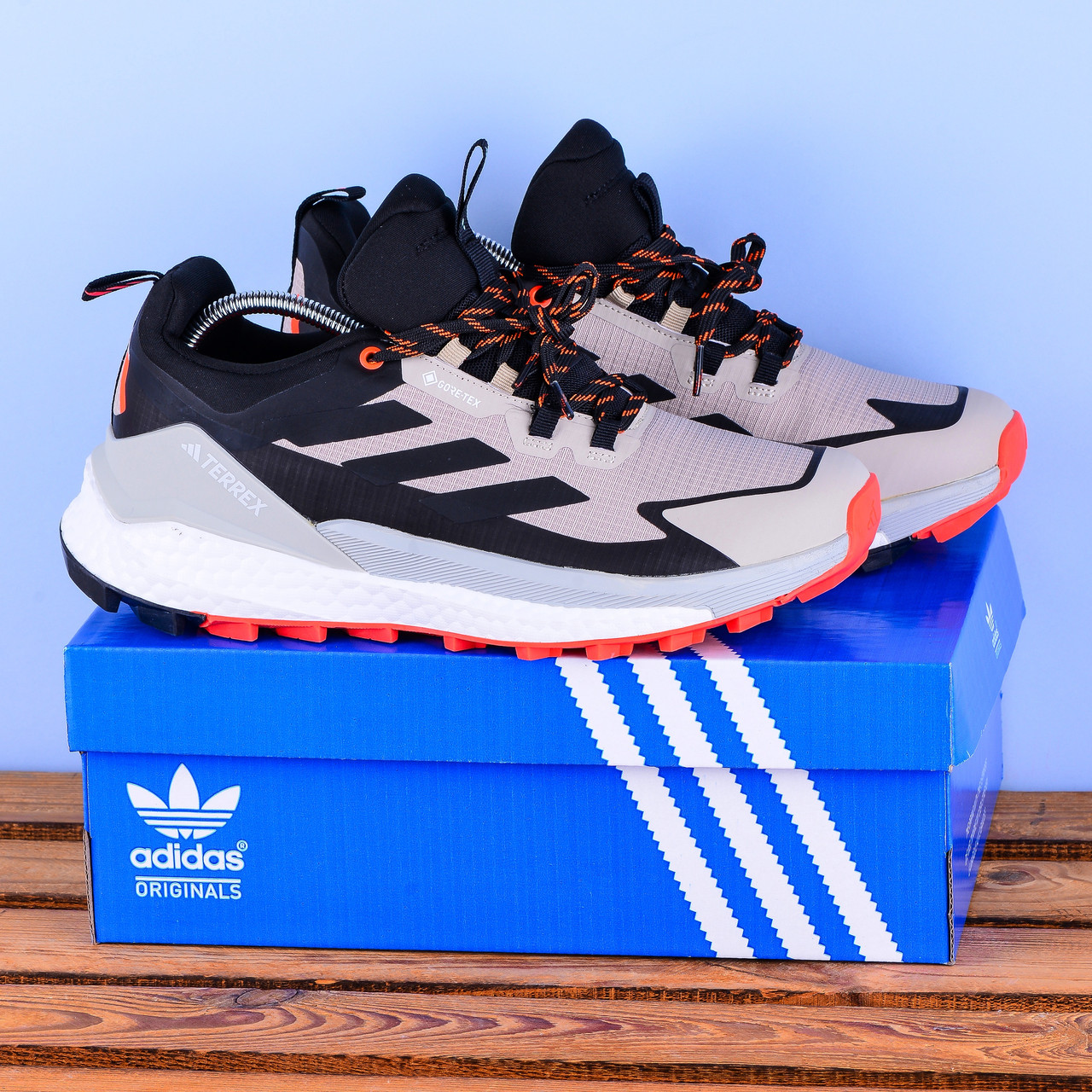 Термо Зимові Adidas Terrex Кросівки сірі з чорним, фото 1