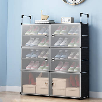 Шафа для взуття 110х81х29 см, 10 полиць, AND LY-1046 / Полиця для взуття / Закритий стелаж /Органайзер для одягу