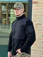 Мужская флисовая кофта черная новый брендовый флис 300 теплый легкий удобный для активного отдыха