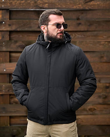 Зимова чоловіча куртка НН чорна ПП8130, фото 1