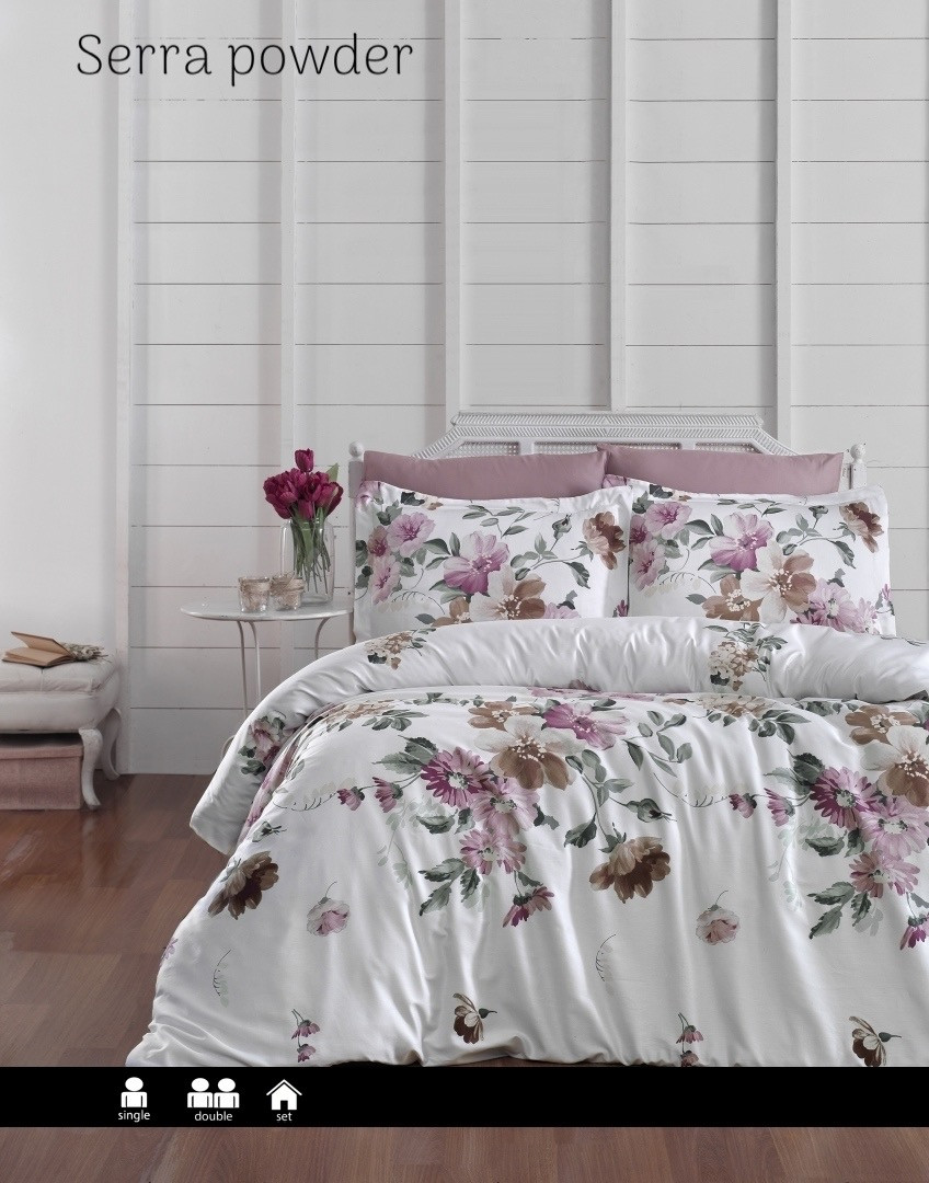 Постільна білизна сатинова Frist choice сімейний розмір Serra powder, фото 1