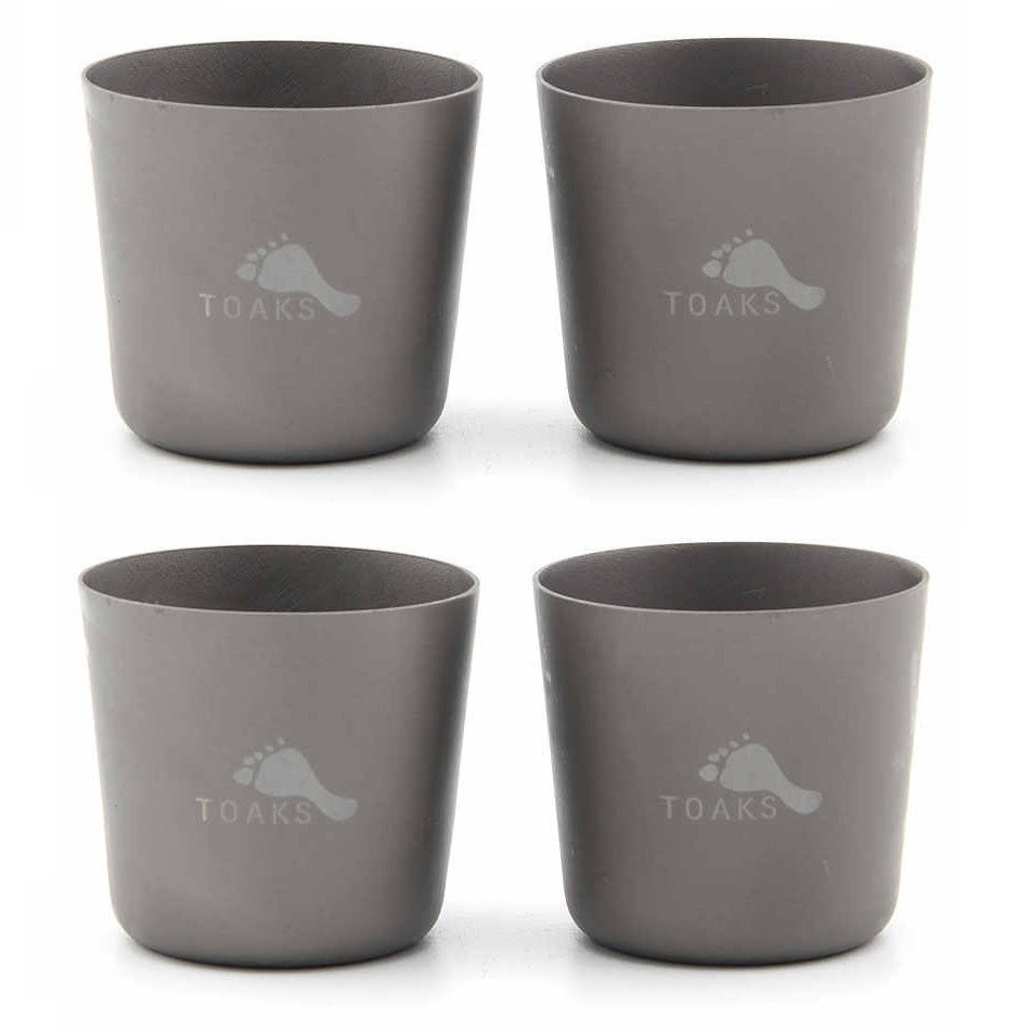 Набір чарок з титану, стопки титанові Toaks 45 мл х 4 шт, фото 1