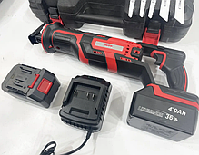 Акумуляторна шабельна пила AL-FA ALCRC36V 36В 4Ah безщіткова електроножівка з пилками кейсом і зарядним пристроєм, фото 5