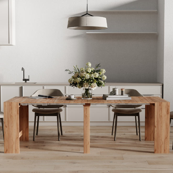 Стіл-трансформер Python Art In Head Пітон 240 см Дуб крафт золото, фото 1