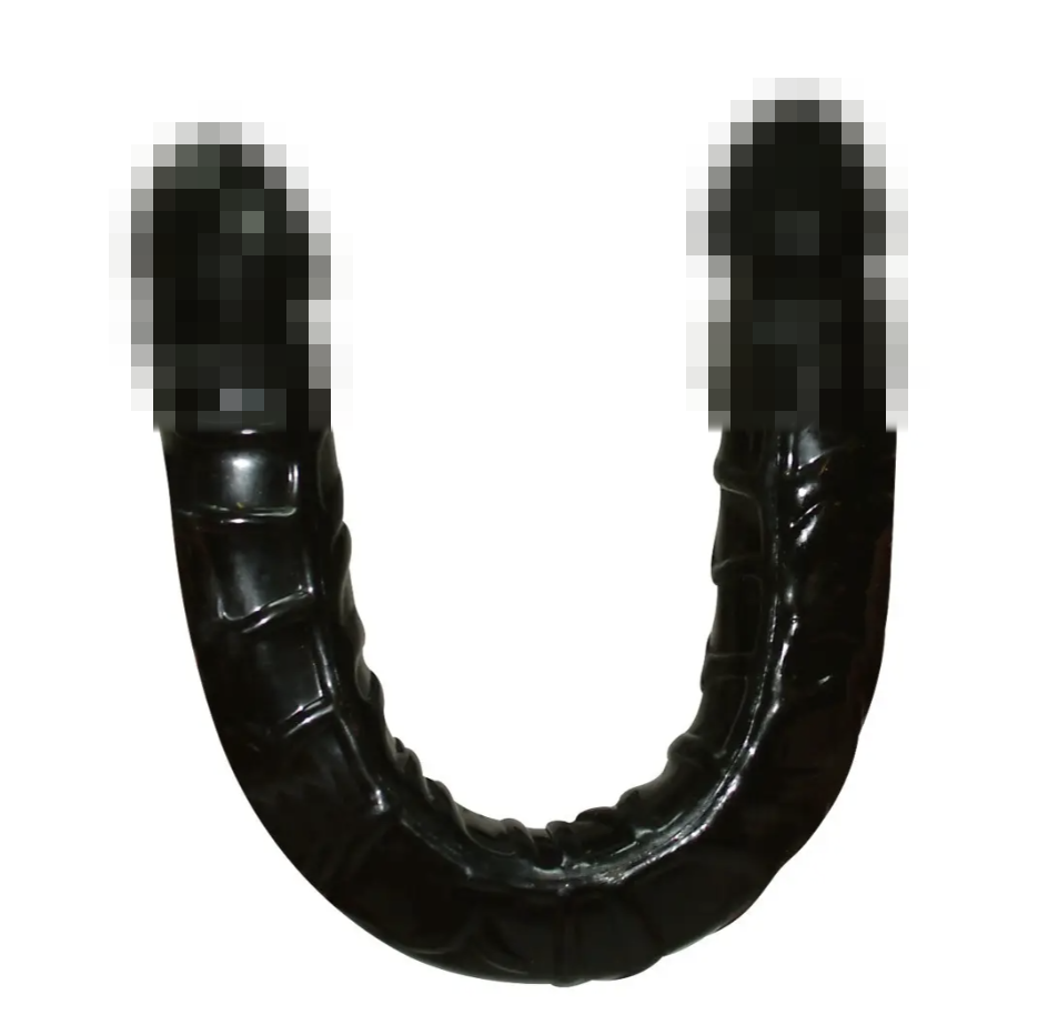 Двосторонній фаллоїмітатор Ultra-Dong black, 43х4 см., фото 1