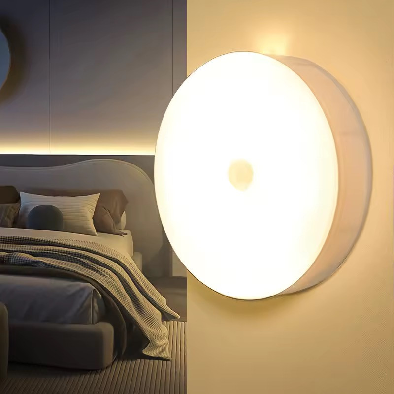 LED-світильник із датчиком руху, тепле світло, з акумулятором від USB нічник, що перезаряджається, автономний