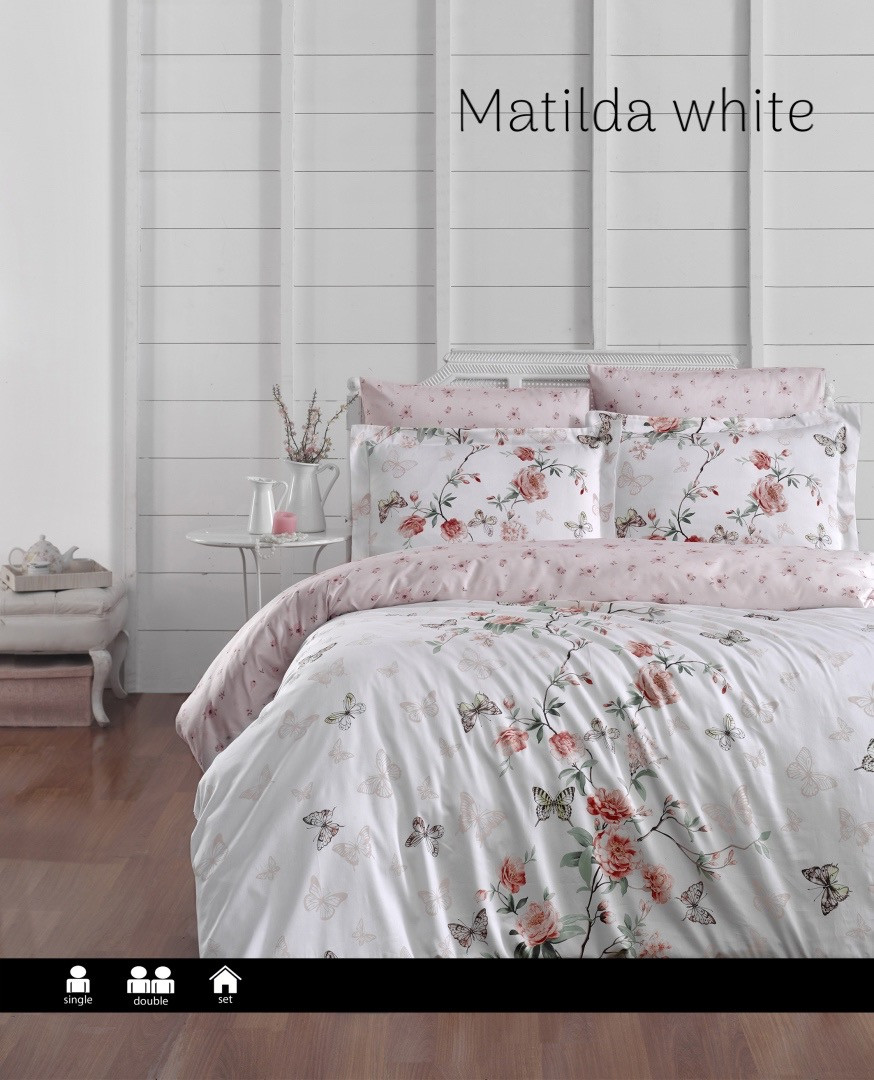 Постільна білизна сатинова Frist choice сімейний розмір Matilda white, фото 1