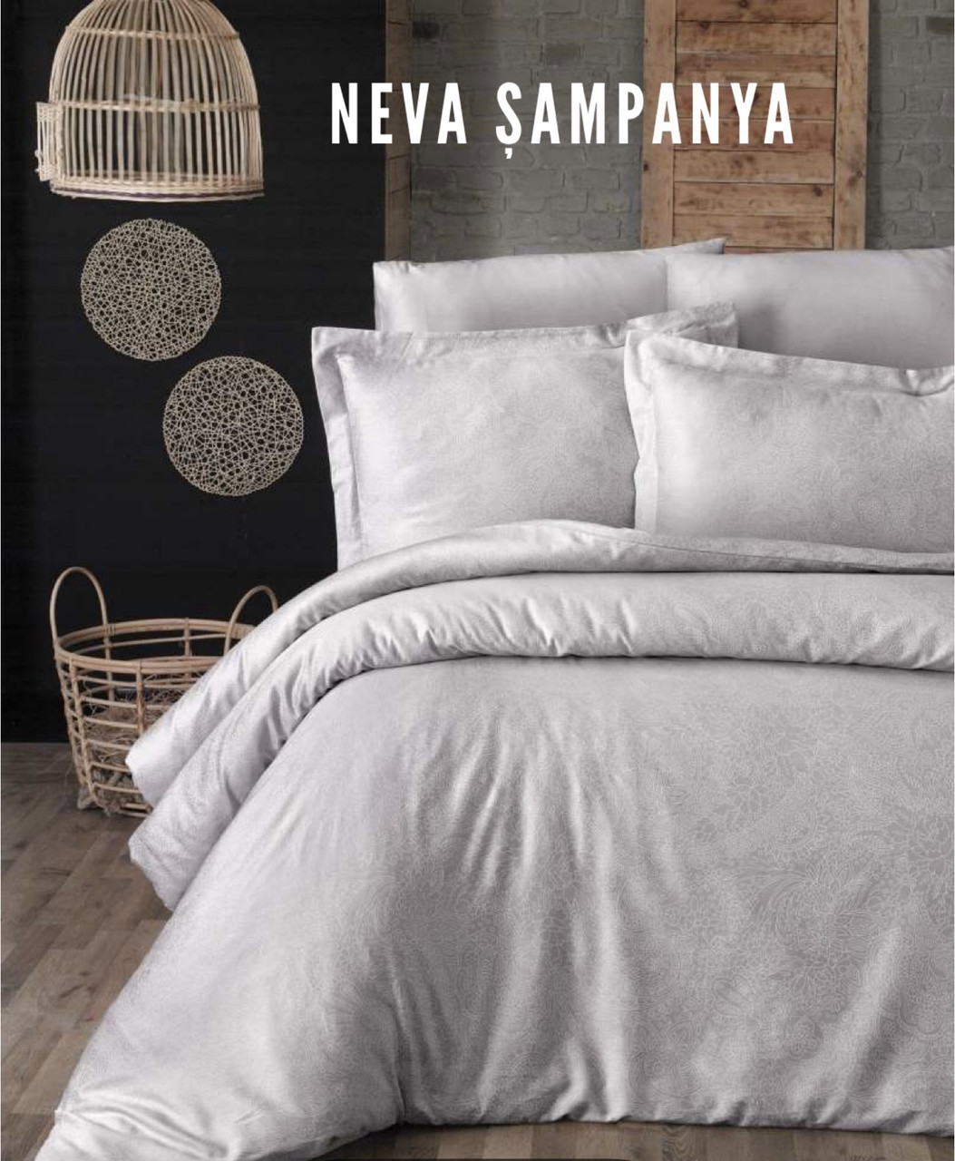 Постільна білизна сатинова Frist choice сімейний розмір Neva sampanya, фото 1