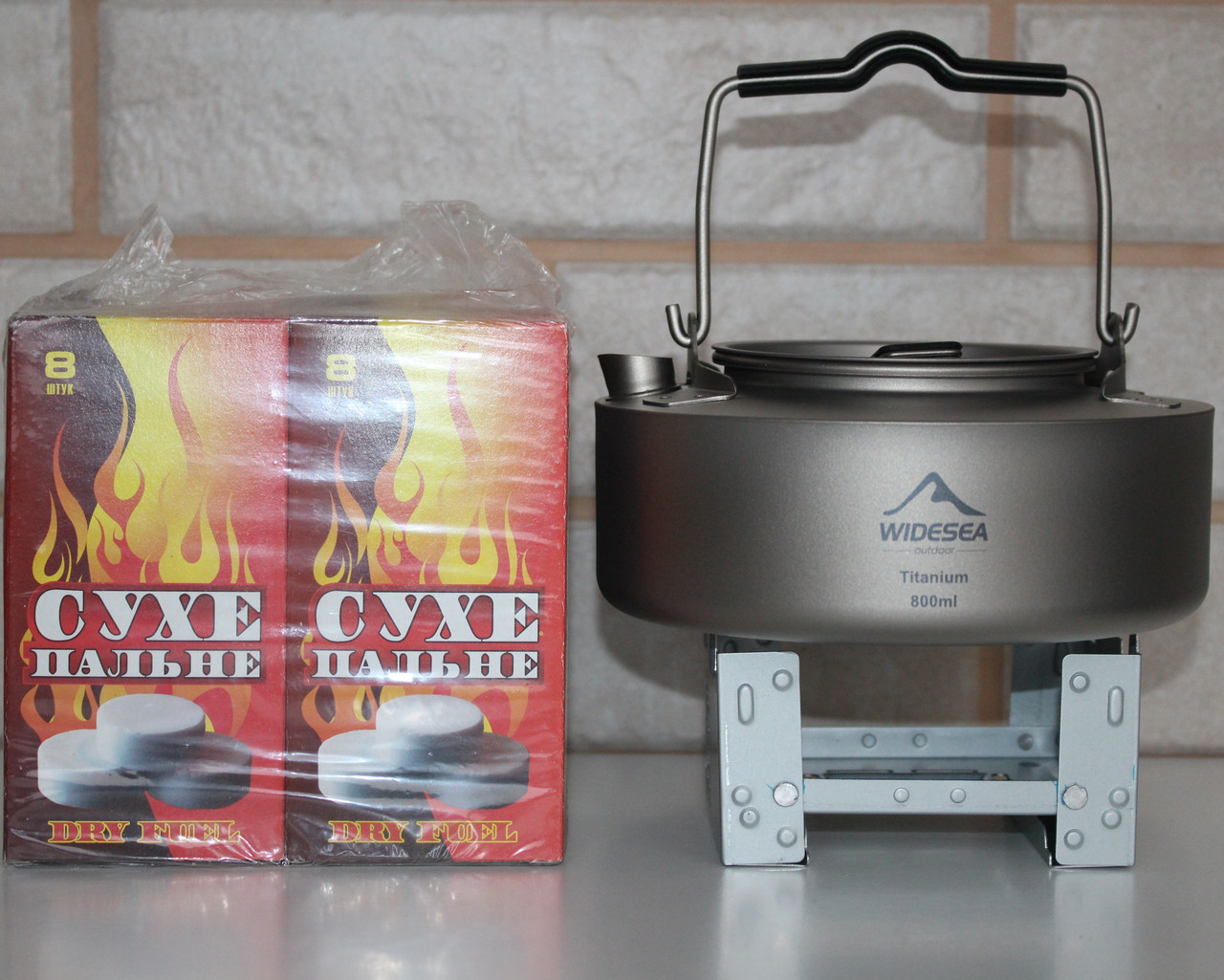 Пальник туристичний спиртівка для сухого пального складана плита спиртова на сухий спирт + сухе паливо 80 шт, фото 1