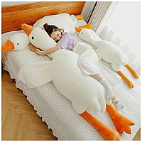 Плюшева іграшка гусак для дітей і дорослих м'яка подушка для сну та відпочинку 190 см біла