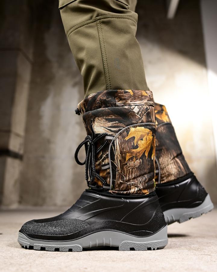 Чоловічі гумові черевики з утеплювачем на шнурівці ПП8243