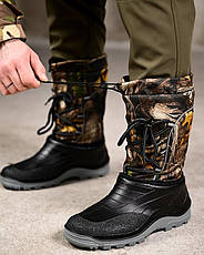 Чоловічі гумові черевики з утеплювачем на шнурівці ПП8243, фото 3