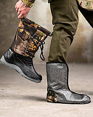 Чоловічі гумові черевики з утеплювачем на шнурівці ПП8243, фото 5